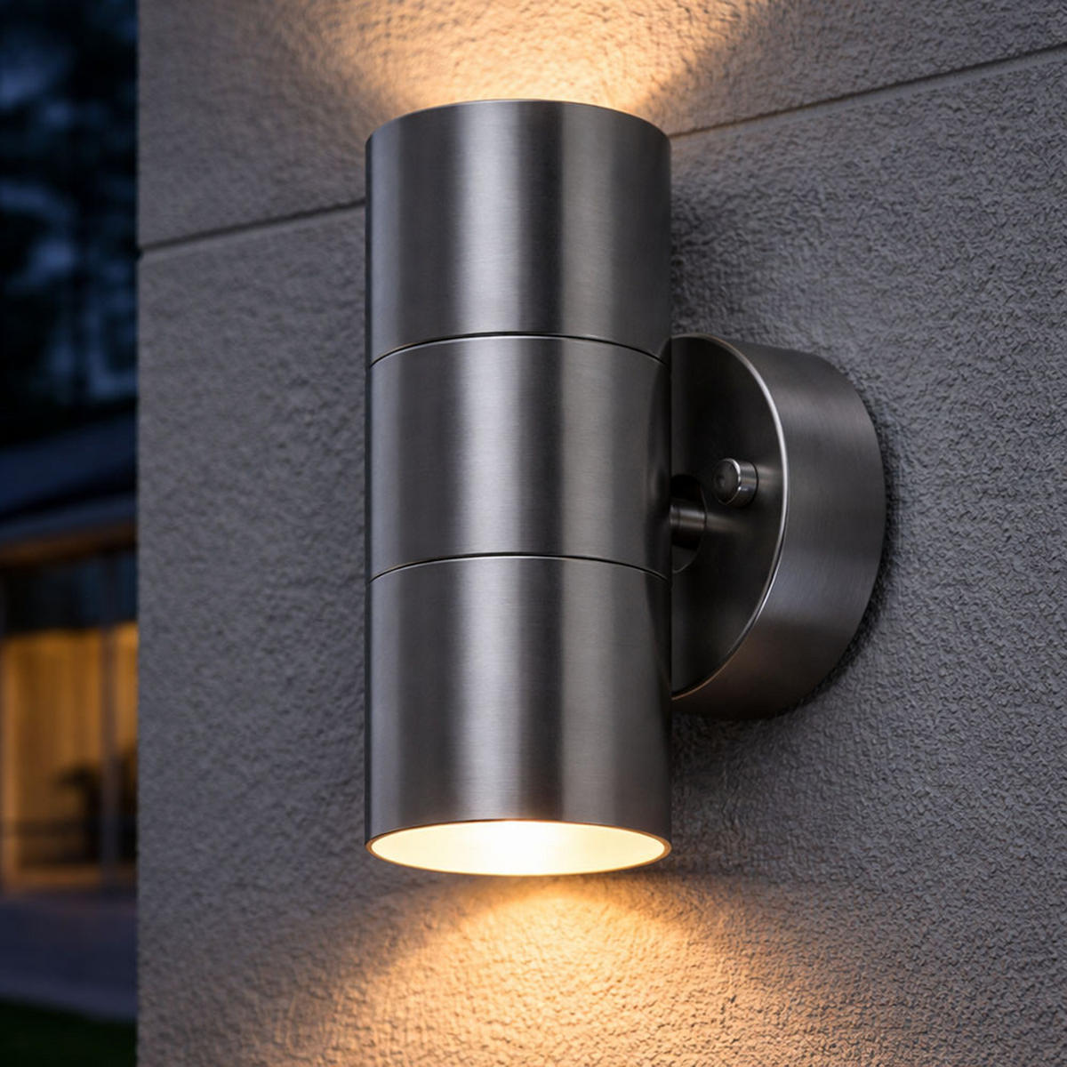 LED AUSSEN-WANDLEUCHTE Edelstahl Silber - Silberfarben, Metall (8.5/16.3/9.3cm)