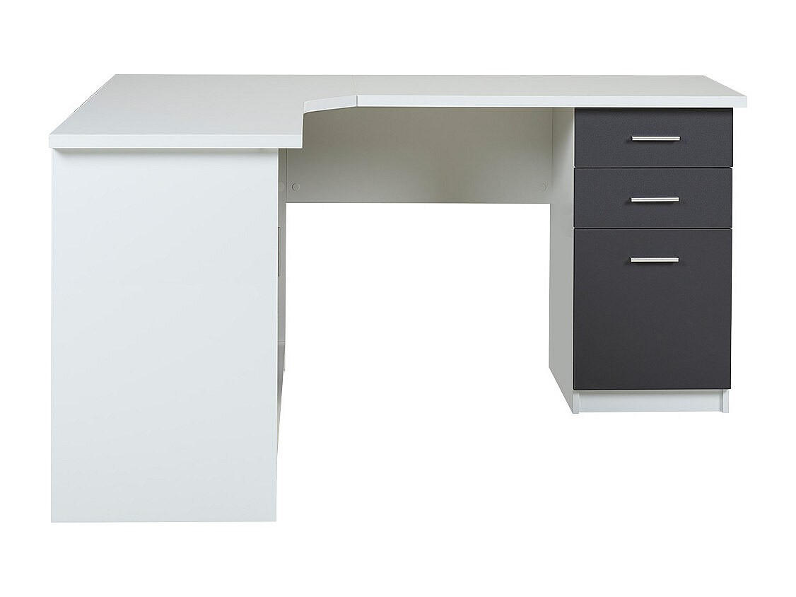 SCHREIBTISCH - 150 cmcm x 120 cmcm - Holz, Platte - Anthrazitgrau, Weiß - NORWY - Anthrazit/Weiß, Holz (120/150/75cm) - Vente-Unique