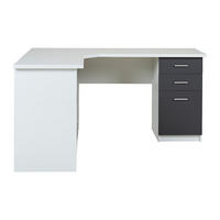 SCHREIBTISCH - 150 cm x 120 cm - Holz, Platte - Anthrazitgrau, Weiß - NORWY - Anthrazit/Weiß, Holz (120/150/75cm) - Vente-Unique
