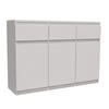 KOMMODE MERAVIGLIA 120/85/33 cm mit 3 Schubladen 3 Türen Weiß - Weiß, Holzwerkstoff (120/85/33cm) - MASSENO