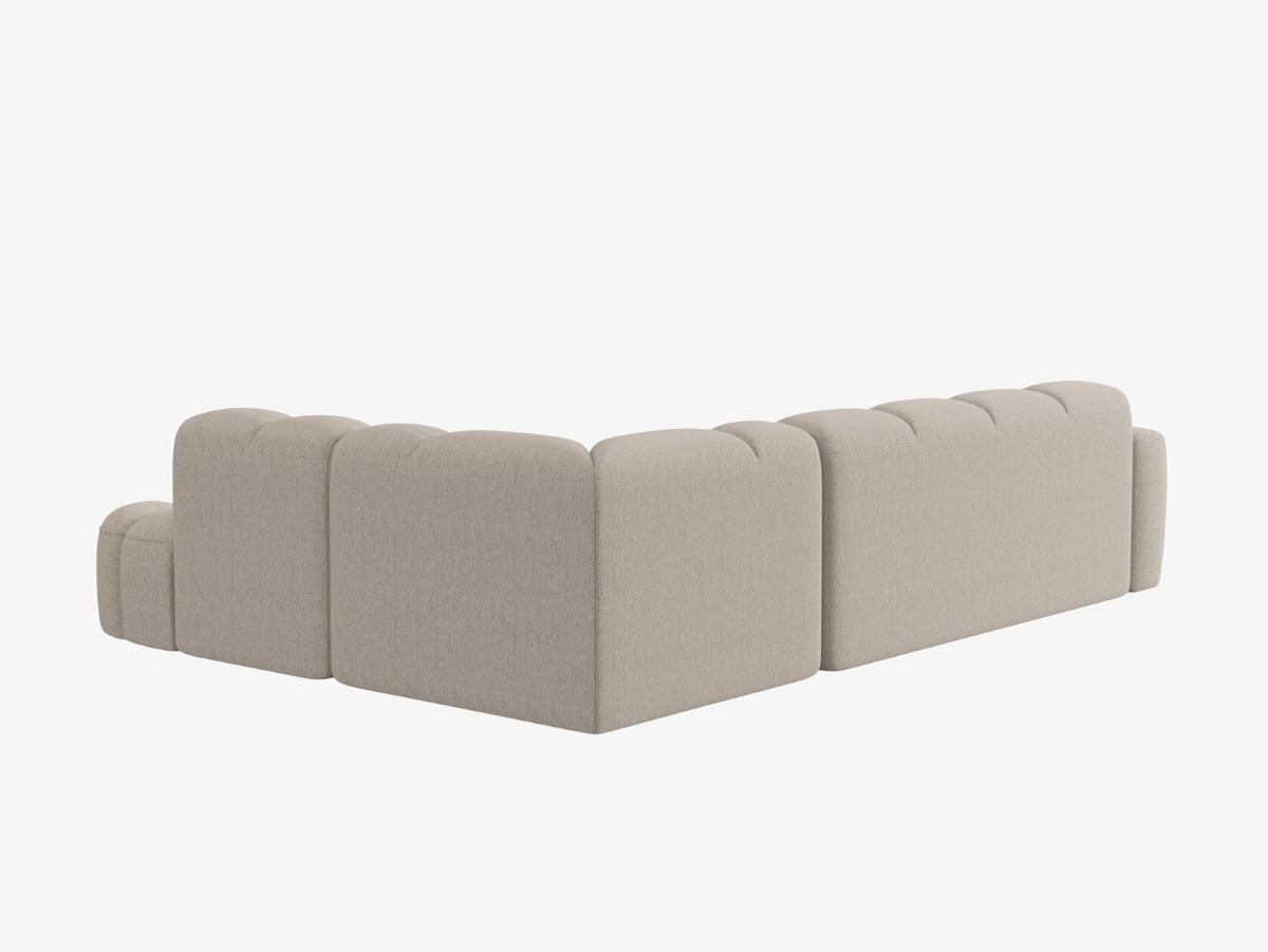 ECKSOFA rechts Lisa aus strukturiertem Stoff sand 5 Sitzplätze - Sandfarben, Textil (234/293cm) - Micadoni
