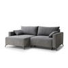 ECKSOFA MIT SCHLAFFUNKTION Leon Grau Webstoff - Schwarz/Grau, Holz/Holzwerkstoff (148/239cm) - Maison de Reve