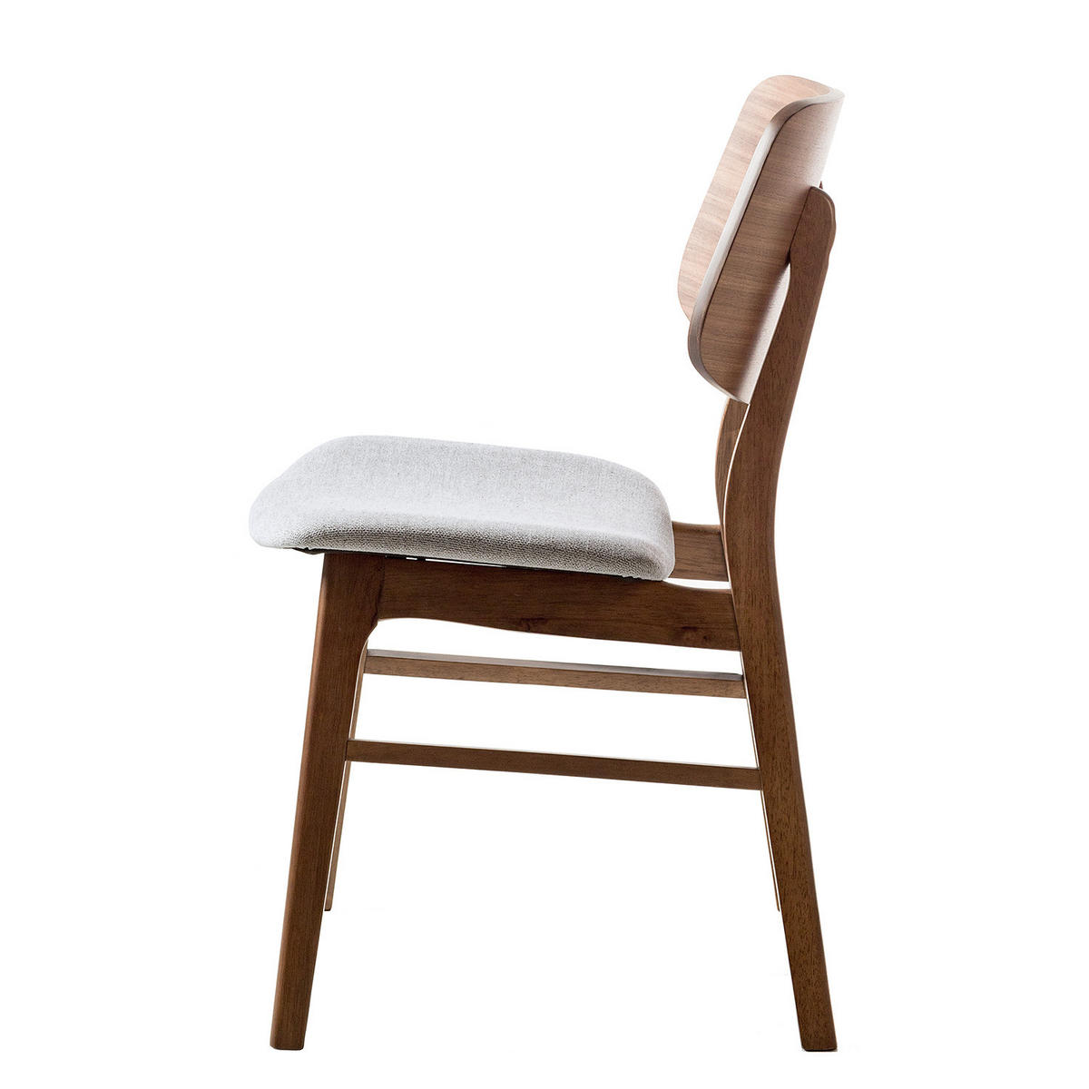 ESSZIMMERSTUHL - Webstoff / Gummibaum massiv - Hellgrau, Textil (47/81/53cm) - home24