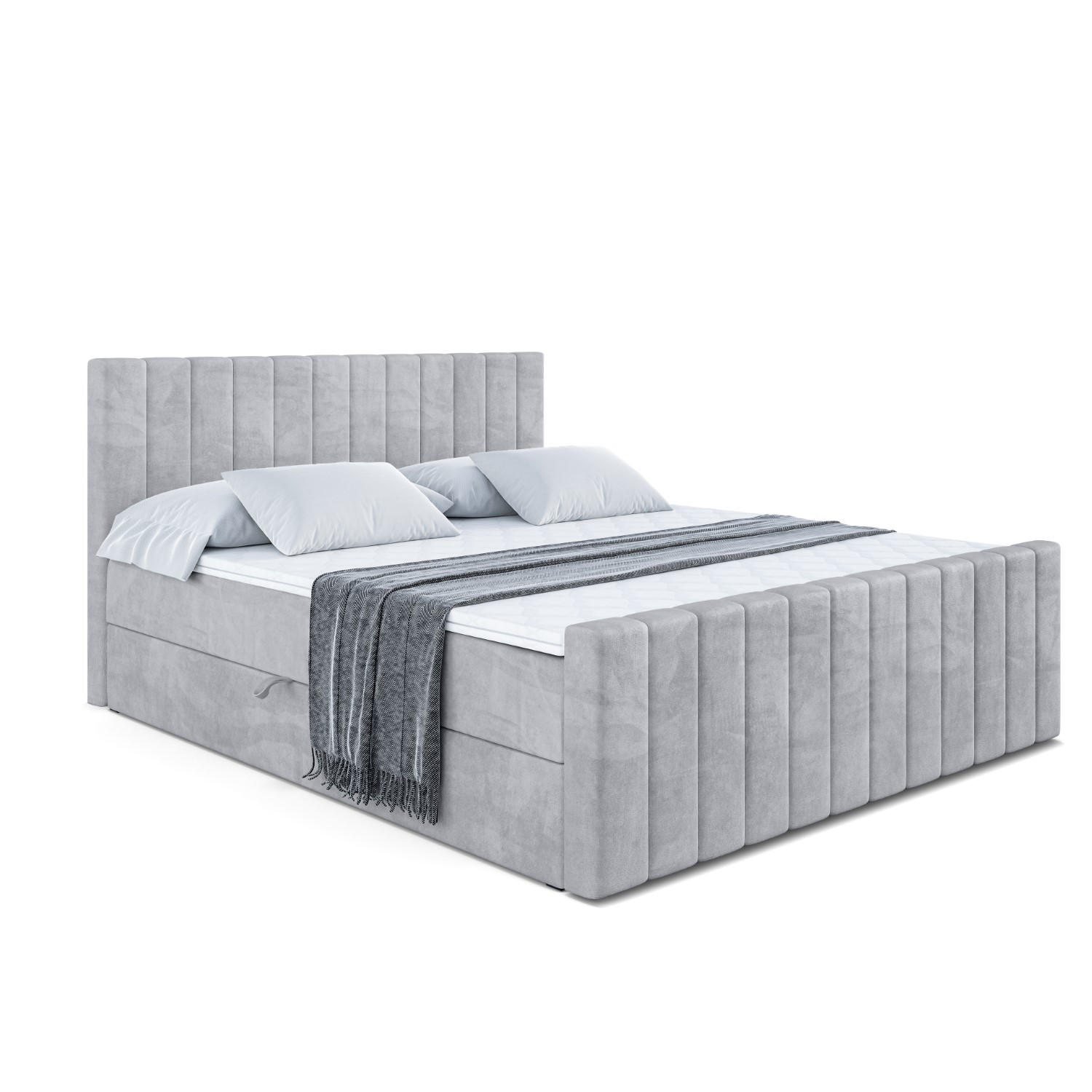 ALTDECOR AMERICKÁ postel s úložným prostorem EDITA-Z – 120 × 200 cm – H3 – světle šedá