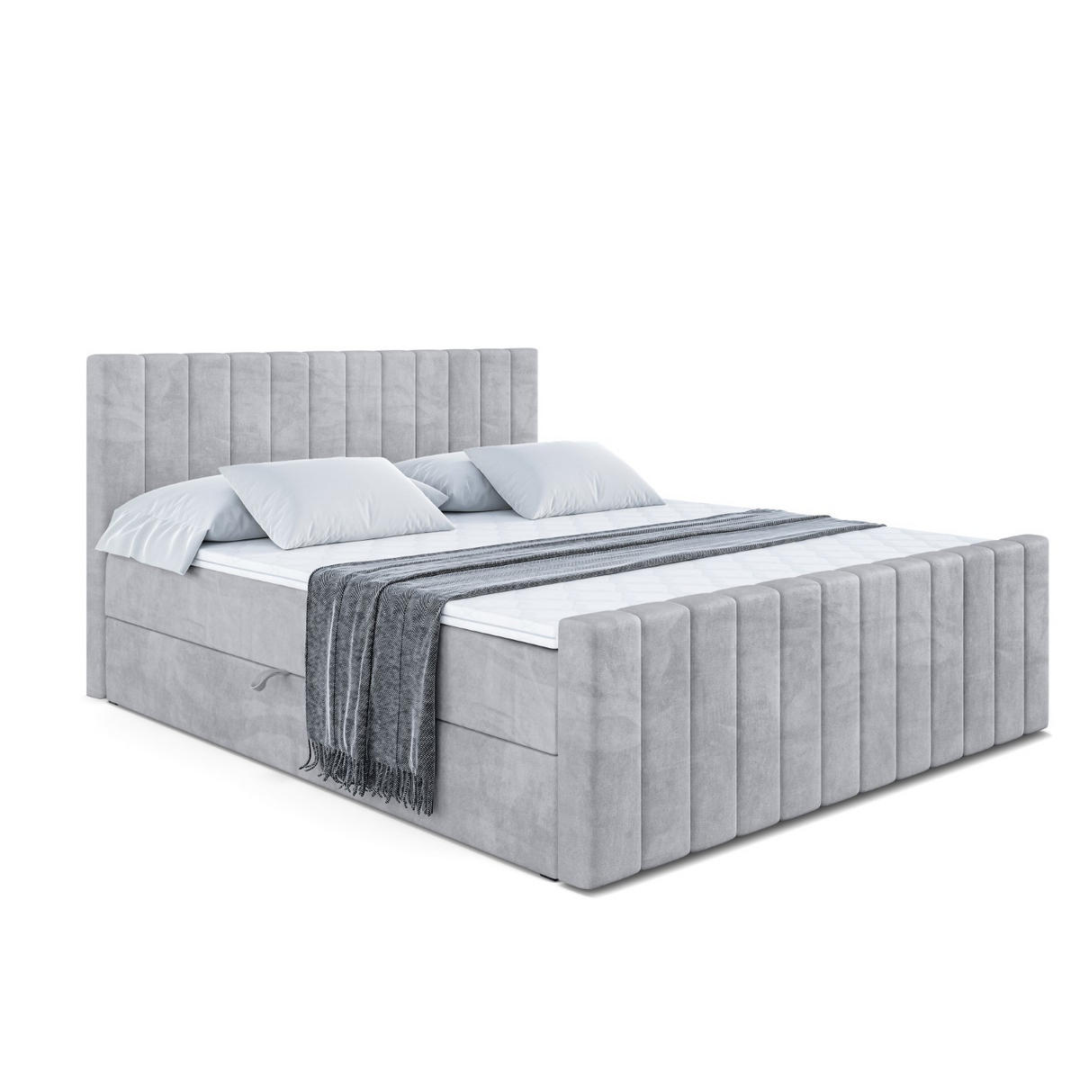 BOXBETT EDITA-Z - 120x200 cm - H4 - Hellgrau - Hellgrau, Holzwerkstoff (120/200cm) - ALTDECOR