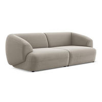 4-SITZER-SOFA Samt Stoff Grau - Taupe/Schwarz, Kunststoff/Textil (232/81/98cm) - Makamii