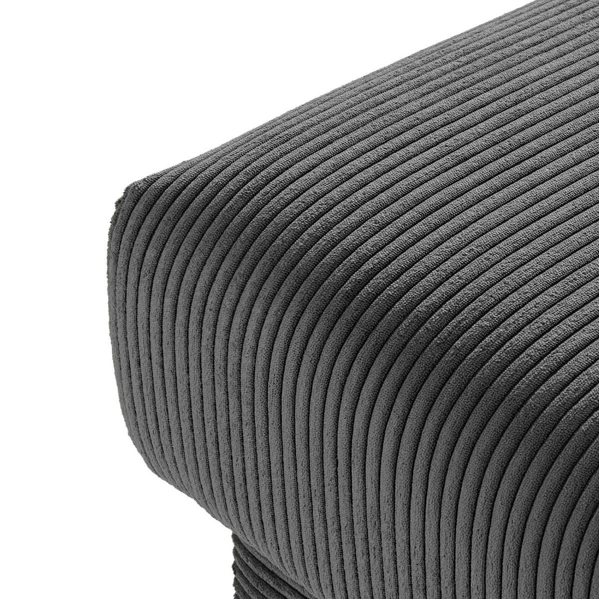 HOCKER GUSTAVO II, Dunkelgrau - Dunkelgrau/Braun, Holz/Holzwerkstoff (92/49/92cm) - KONSIMO®