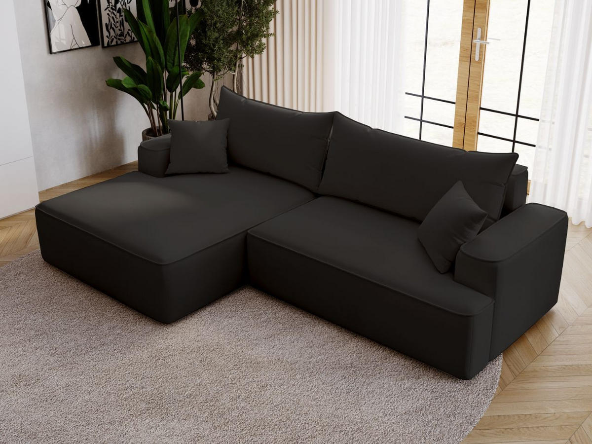 ECKSOFA California Schwarz Links - Schwarz, Holz/Textil (165/270cm) - Graingold