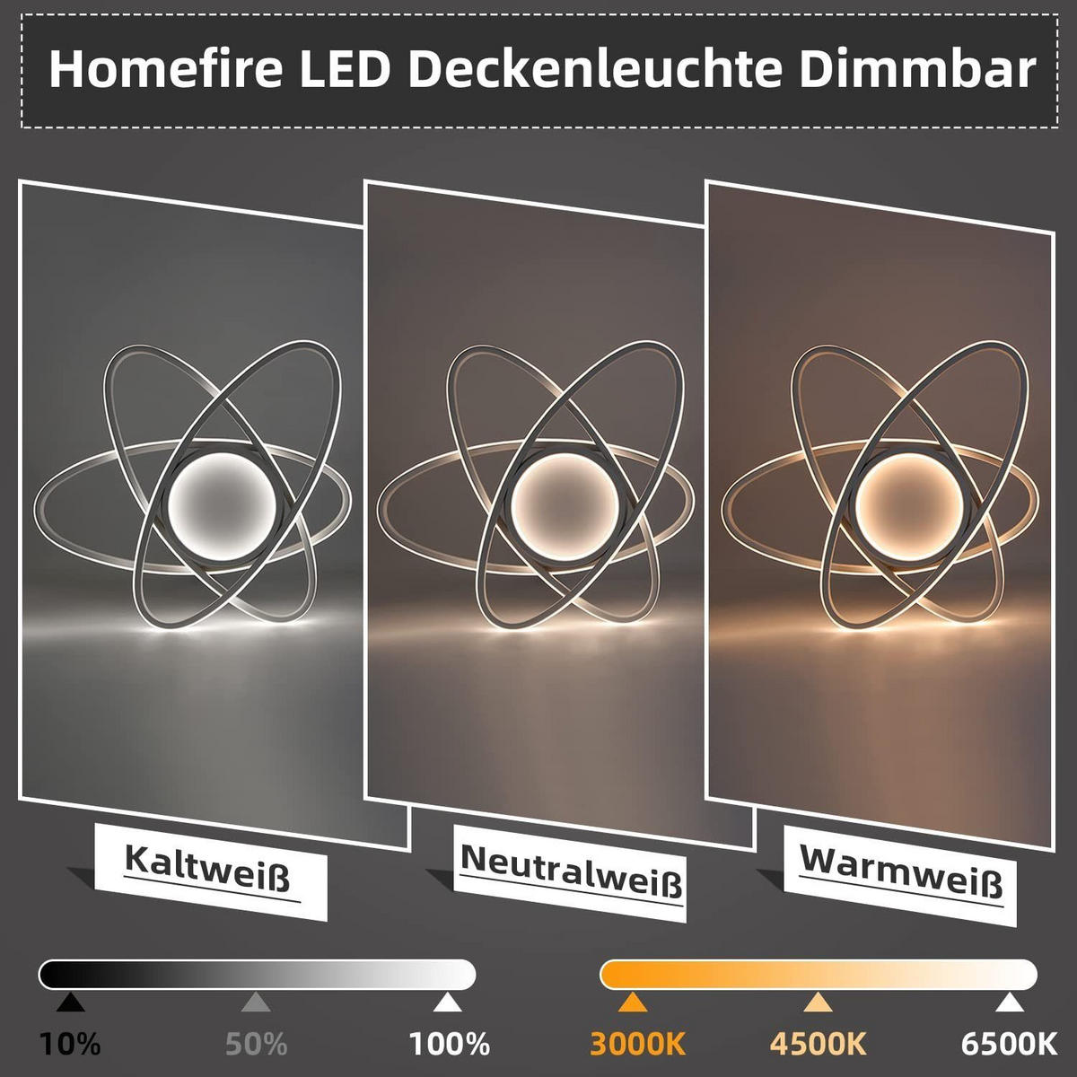 LED-DECKENLEUCHTE Miraj 23/3/23 cm （2er-set） - Weiß, Kunststoff (23/23/3cm) - ZMH