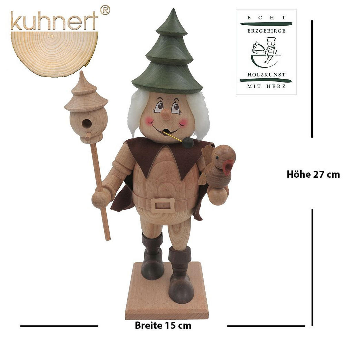 RAUCHFIGUR Wichtel Tannenwichtel 23 cm - Multicolor, Holz (11/27/0.1cm)