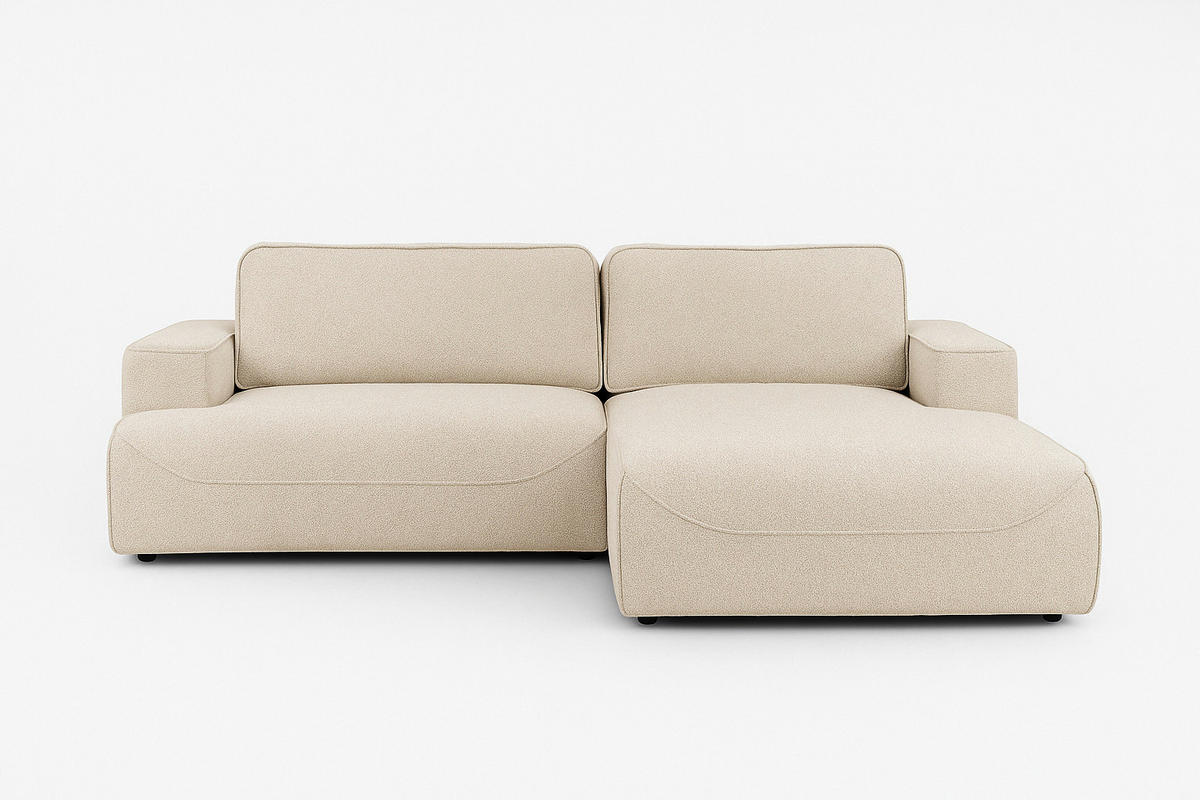 ECKSOFA LUNA mit Bettkasten und Schlaffunktion, Beige - Beige, Textil (271/195cm) - KS Home Concept