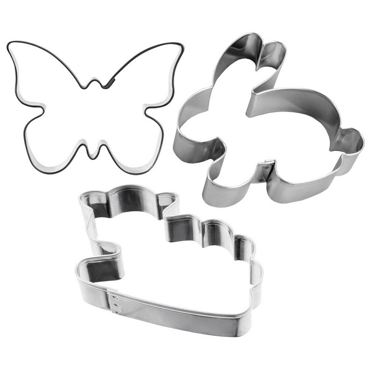AUSSTECHFORMEN-SET Frühling 3-teilig Silber - Silberfarben, Metall (5.2/1.5/7cm) - Orion 