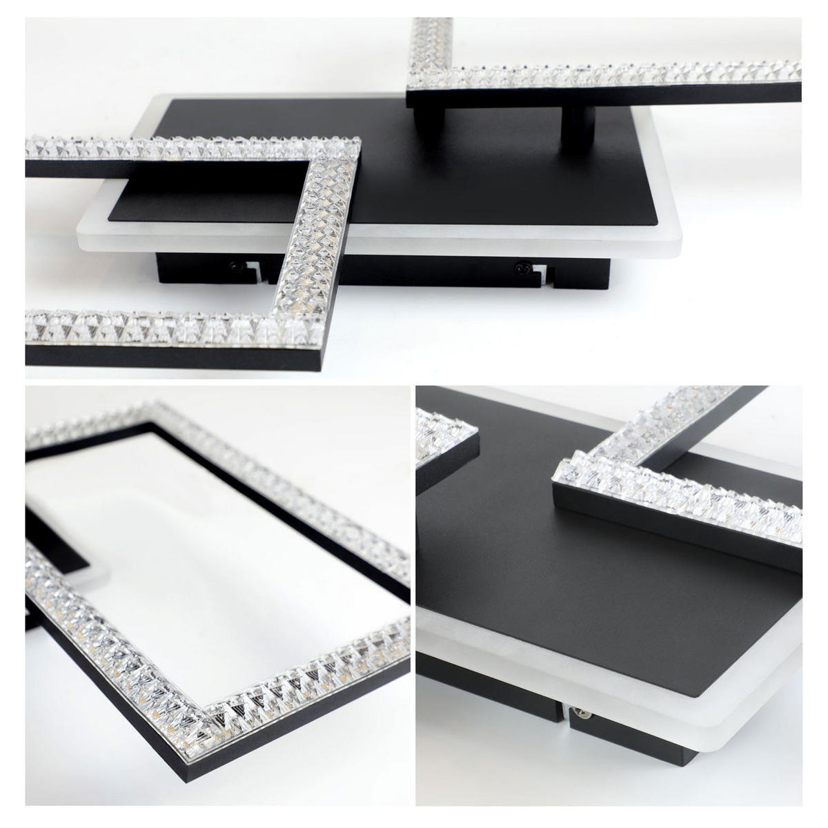 LED-DECKENLEUCHTE Barbara 55/35/4 cm - Schwarz, Metall (55/35/4cm) - Nettlife