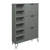 SCHUHSCHRANK Erna 95x25x141 Pinie Green matt Lack - Grün, Holzwerkstoff (95/141/25cm) - 58aufmkessel