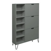 SCHUHSCHRANK Erna 95x25x141 Pinie Green matt Lack - Grün, Holzwerkstoff (95/141/25cm) - 58aufmkessel