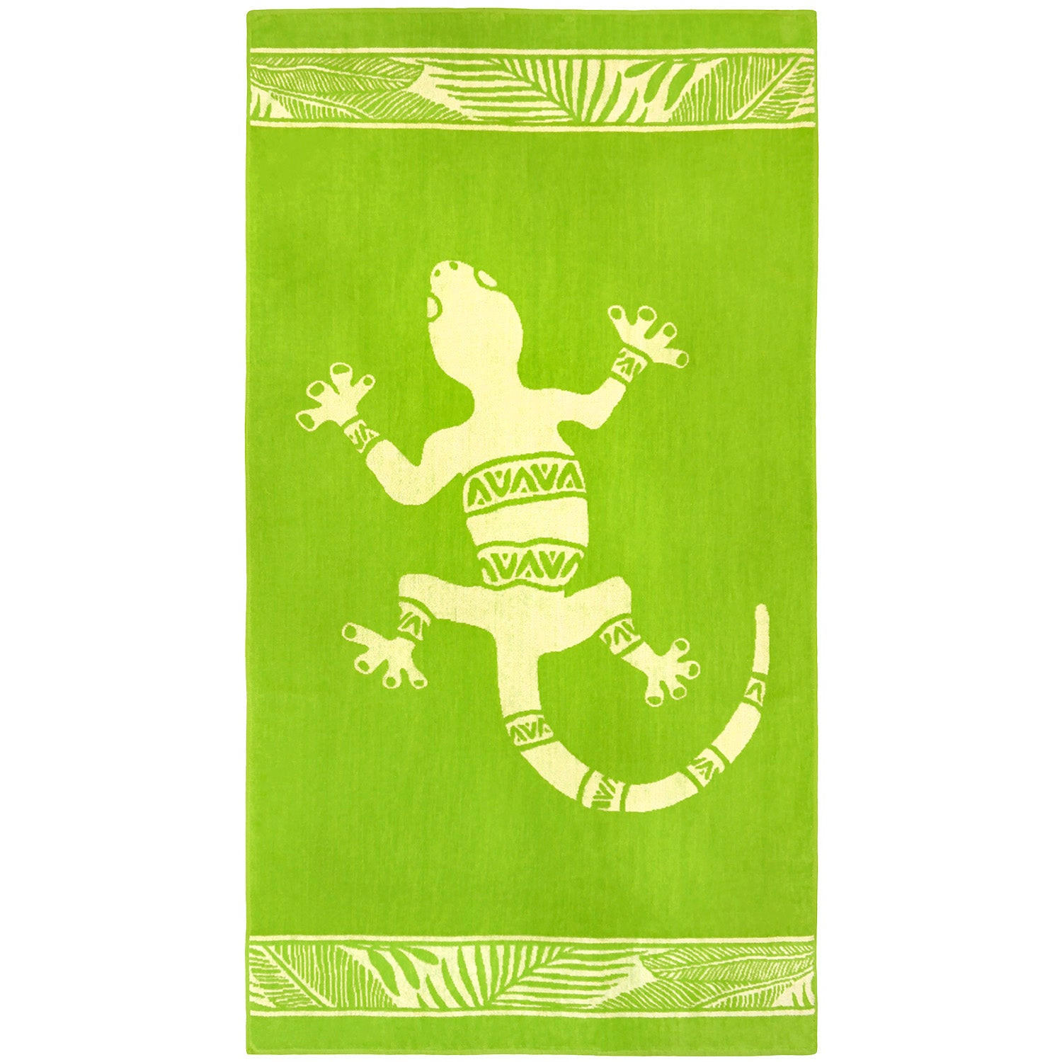 STRANDTUCH Frottee Velours Jacquard Grün 90x170 400g/m² - Cosmo - Grün, Textil (90/170cm) - LE COMPTOIR DE LA PLAGE