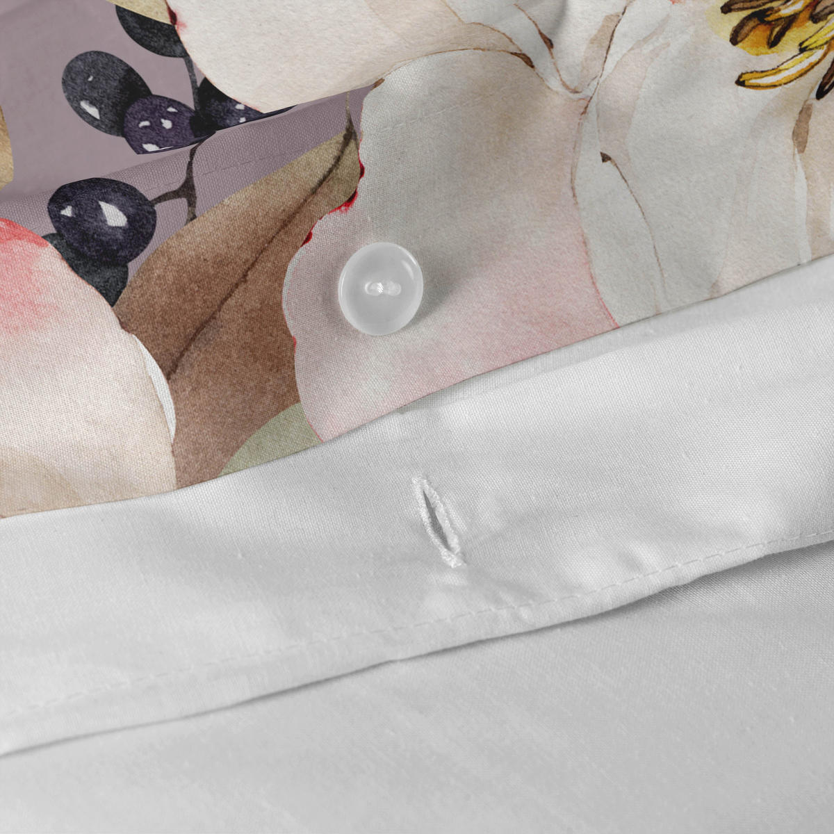 BETTBEZUG white peonies 200x200 cm (komfortgrösse) mehrfarbig - Multicolor, Textil (200/200cm) - Happy Friday