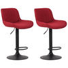 BARHOCKER 2er Set Stoff rot - Rot/Schwarz, Textil/Metall (50/86/50cm) - CLP