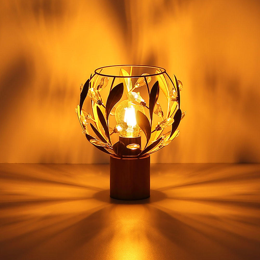 LED TISCHLEUCHTE MIKA Holz Gold - Goldfarben, Holz (20/20/25cm) - Globo Lighting