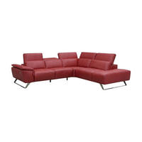 ECKSOFA Predator Echtleder Rot - Rot, Leder/Metall (270/230cm)