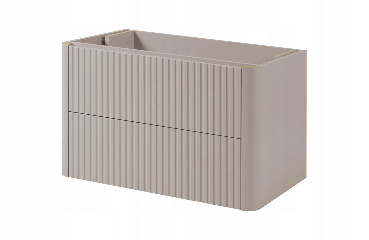 WASCHBECKENUNTERSCHRANK LINEA hängend geriffelt Kaschmir matt 80/48/44 cm - Kaschmir, Holzwerkstoff (80/48.4/43.7cm) - Rodan