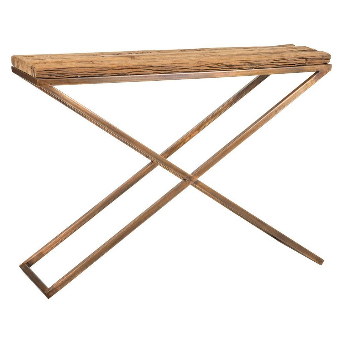KONSOLE aus Holz und Metall 112x37x82 cm - Kupferfarben, Metall (82/112/37cm) - Wanderlust