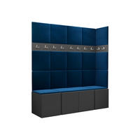 GARDEROBEN-SET Orion II - Blau/Graphitfarben, Holzwerkstoff/Kunststoff (168/186/46cm) - MIRJAN24