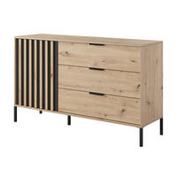 SIDEBOARD TALLINO 137/81/40 cm mit 3 Schubladen und 1 Türen Eiche Artisan - Eiche Artisan, Holzwerkstoff (137/81/40cm) - MASSENO