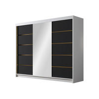 SCHIEBETÜRENSCHRANK Amber VI - Goldfarben/Multicolor, Holzwerkstoff/Metall (250/215/58cm) - MIRJAN24