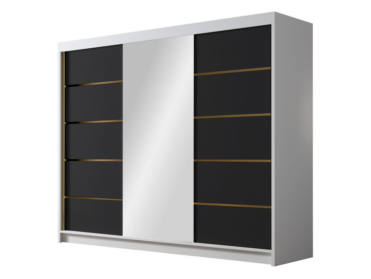 SCHIEBETÜRENSCHRANK Amber VI - Goldfarben/Multicolor, Holzwerkstoff/Metall (250/215/58cm) - MIRJAN24