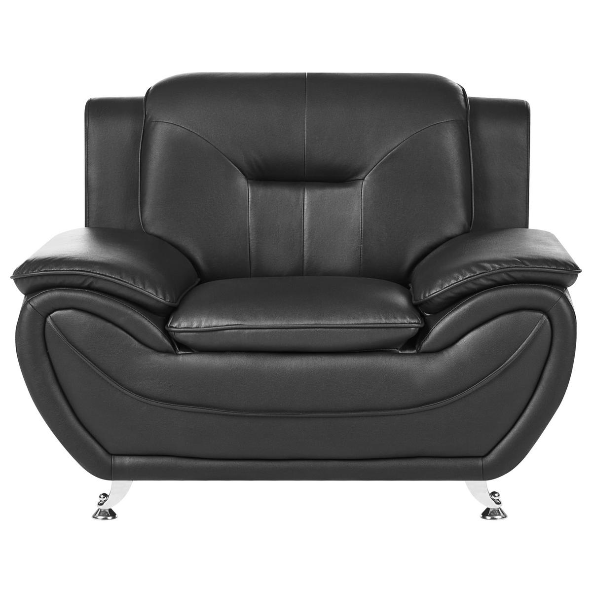 FOTOLIU piele ecologică negru Leira - negru, material plastic (111/86/78cm) - Beliani