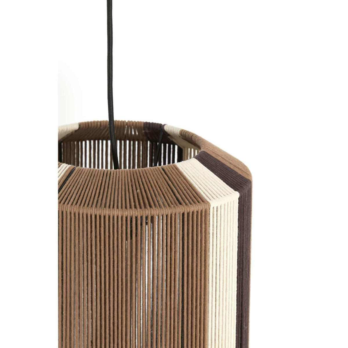 HÄNGELAMPE Kozana Braun 30/30/46 cm - Braun, Textil (30/30/46cm) - Light & Living
