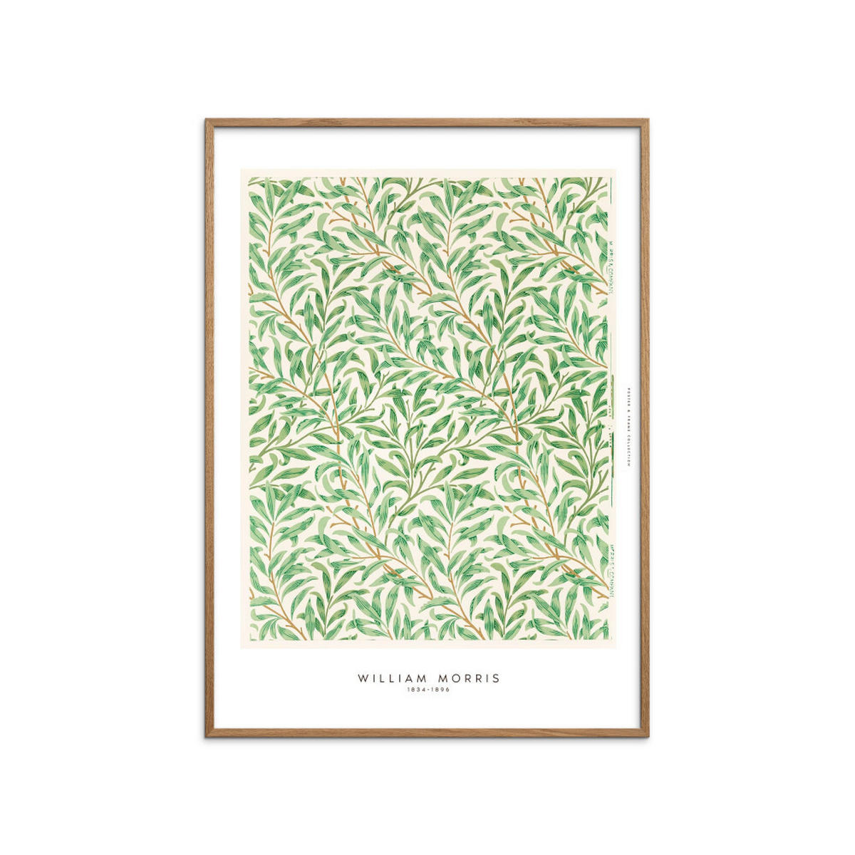 POSTER mit Rahmen William Morris - Green Leaves - Eichefarben/Grün, Holz/Papier (70/100cm) - Poster&Frame