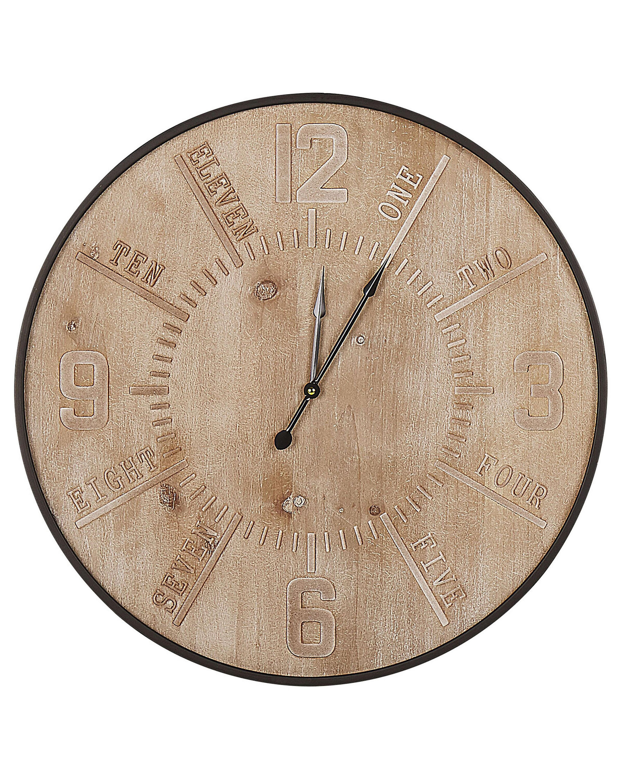WANDUHR heller Holzfarbton/schwarz Dole - Hellbraun, Holzwerkstoff (60/60/5cm) - Beliani