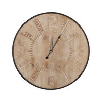 WANDUHR heller Holzfarbton/schwarz Dole - Hellbraun, Holzwerkstoff (60/60/5cm) - Beliani