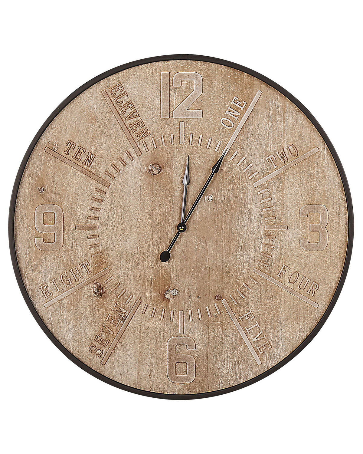 WANDUHR heller Holzfarbton/schwarz Dole - Hellbraun, Holzwerkstoff (60/60/5cm) - Beliani