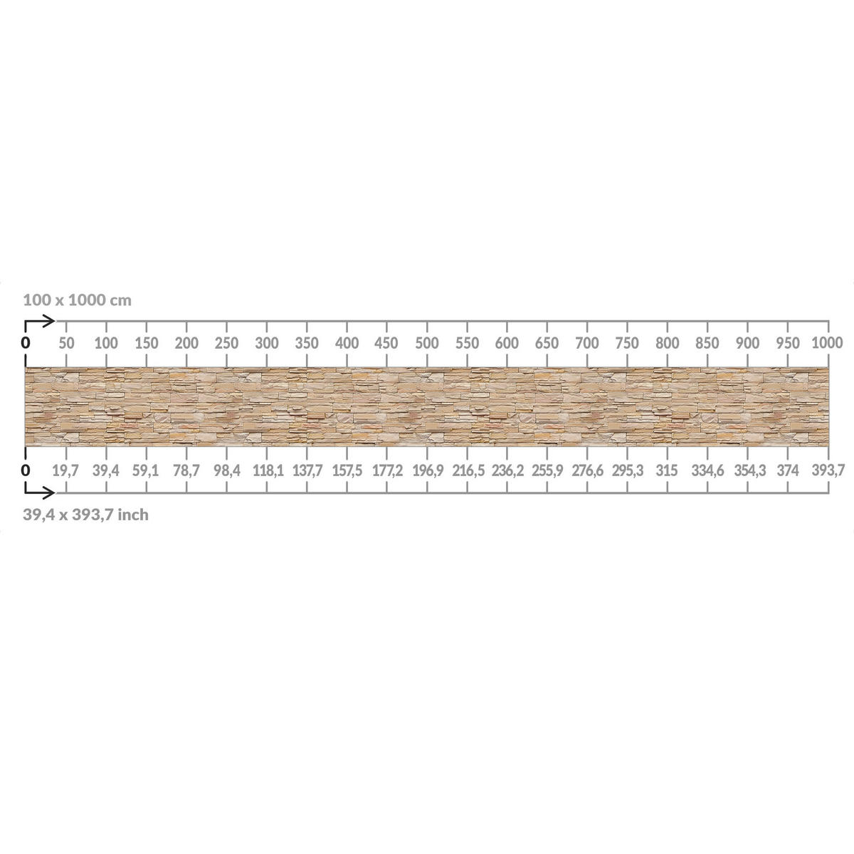 BALKON SICHTSCHUTZ Asian Stonewall - Große helle Steinmauer aus wohnlichen Steinen 400/100 cm - Beige, Kunststoff (400/100cm) - Bilderwelten