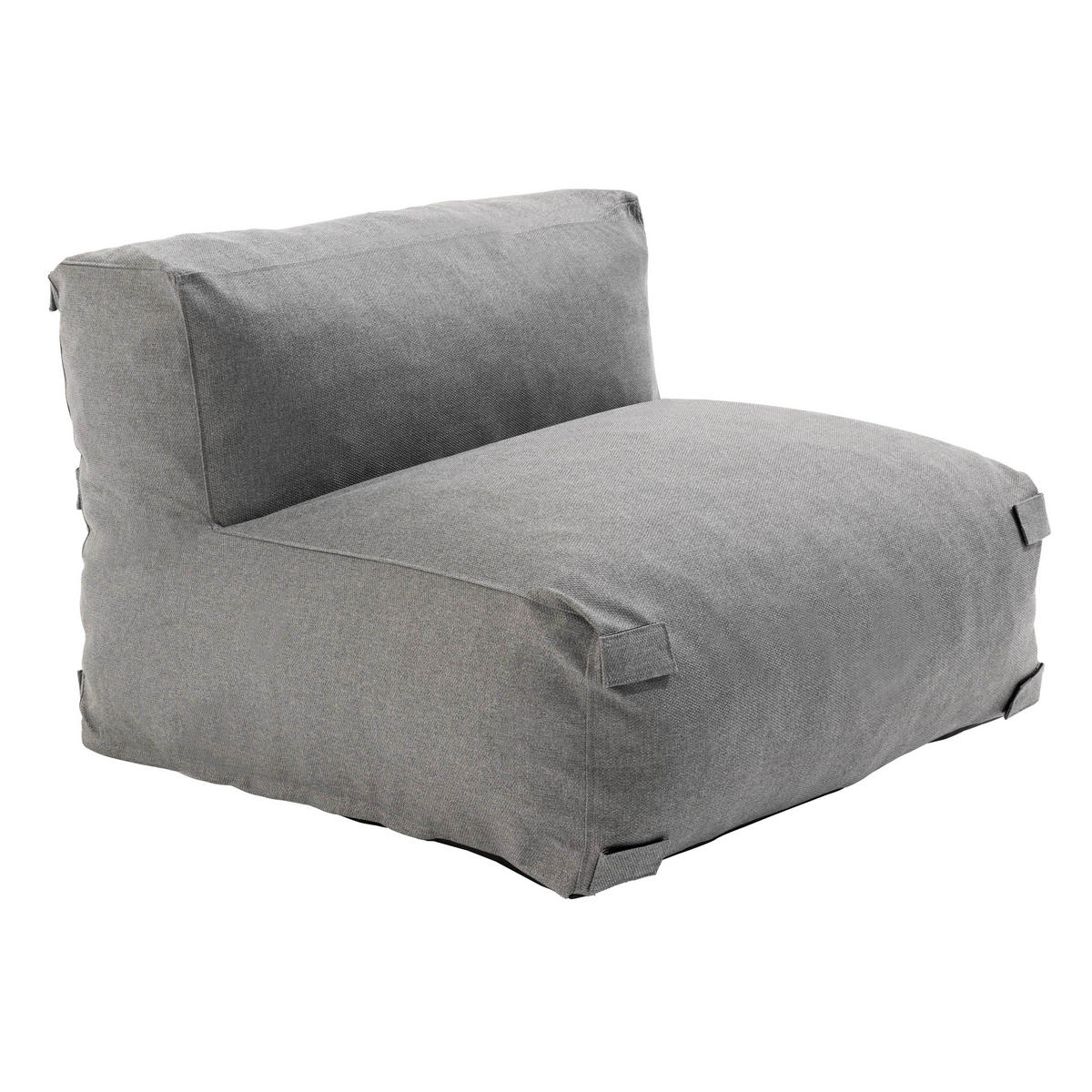 GARTENSOFA mit 3 Sitzplätzen, Grau - Grau, Textil - Oviala