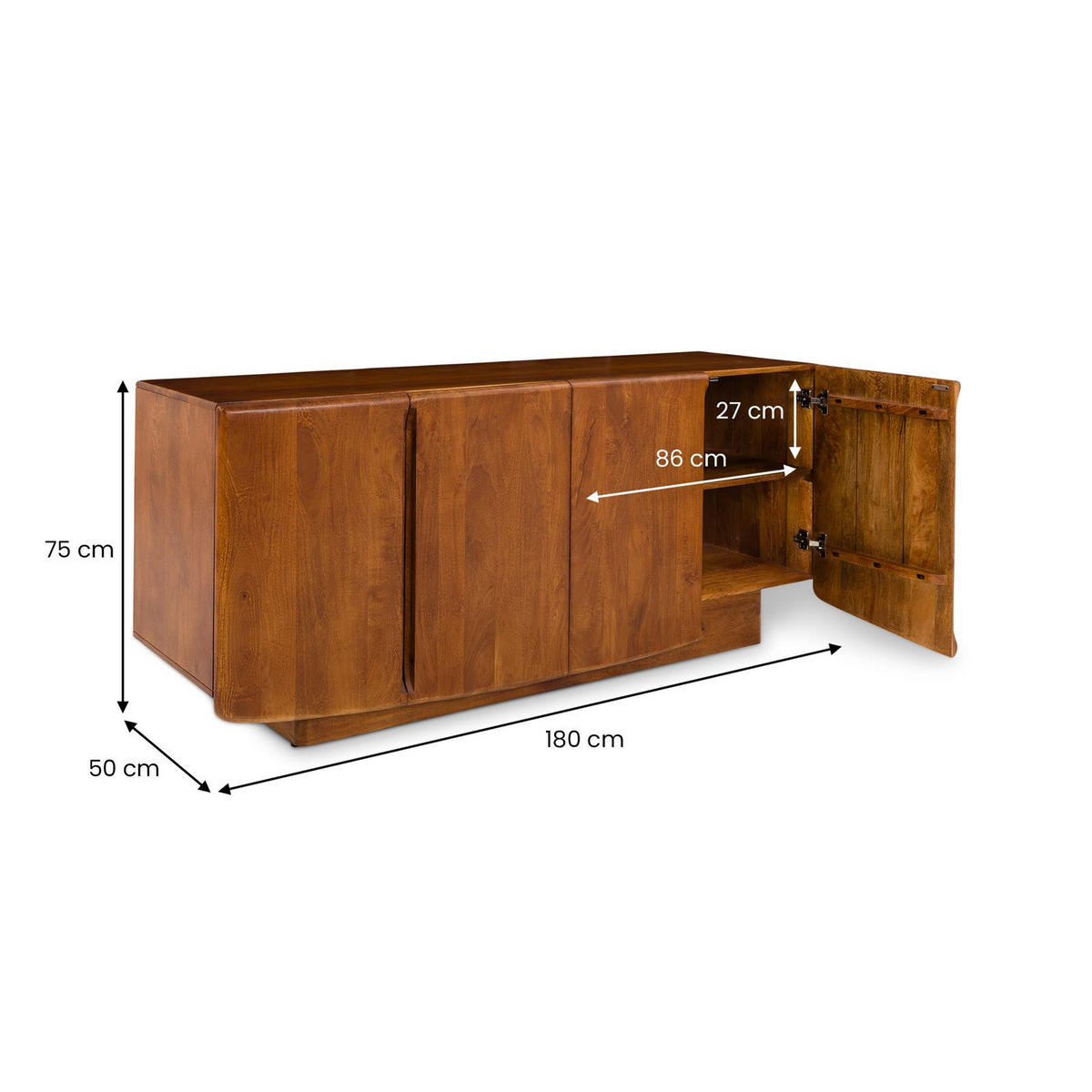 SIDEBOARD COLENSO dunkelbraun - Dunkelbraun, Holz (180/75/50cm) - IDIMEX