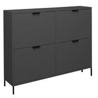 SCHUHSCHRANK Erna 120x25x101 Anthrazit matt Lack - Grau, Holzwerkstoff (120/101/25cm) - 58aufmkessel