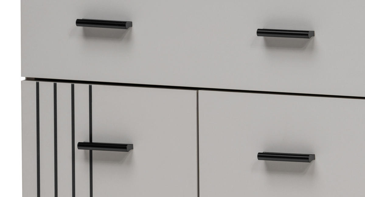 FLURKOMMODE Kaschmir, schwarz 60 x 96 cm, Flurschrank mit Streifenmuster - Kaschmir/Schwarz, Holzwerkstoff/Kunststoff (60/96/32cm) - Inn.Furn