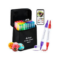 ACRYLSTIFTE Set 48 Farben Doppelspitze mit App - Multicolor, Kunststoff (10/16.5/13cm)