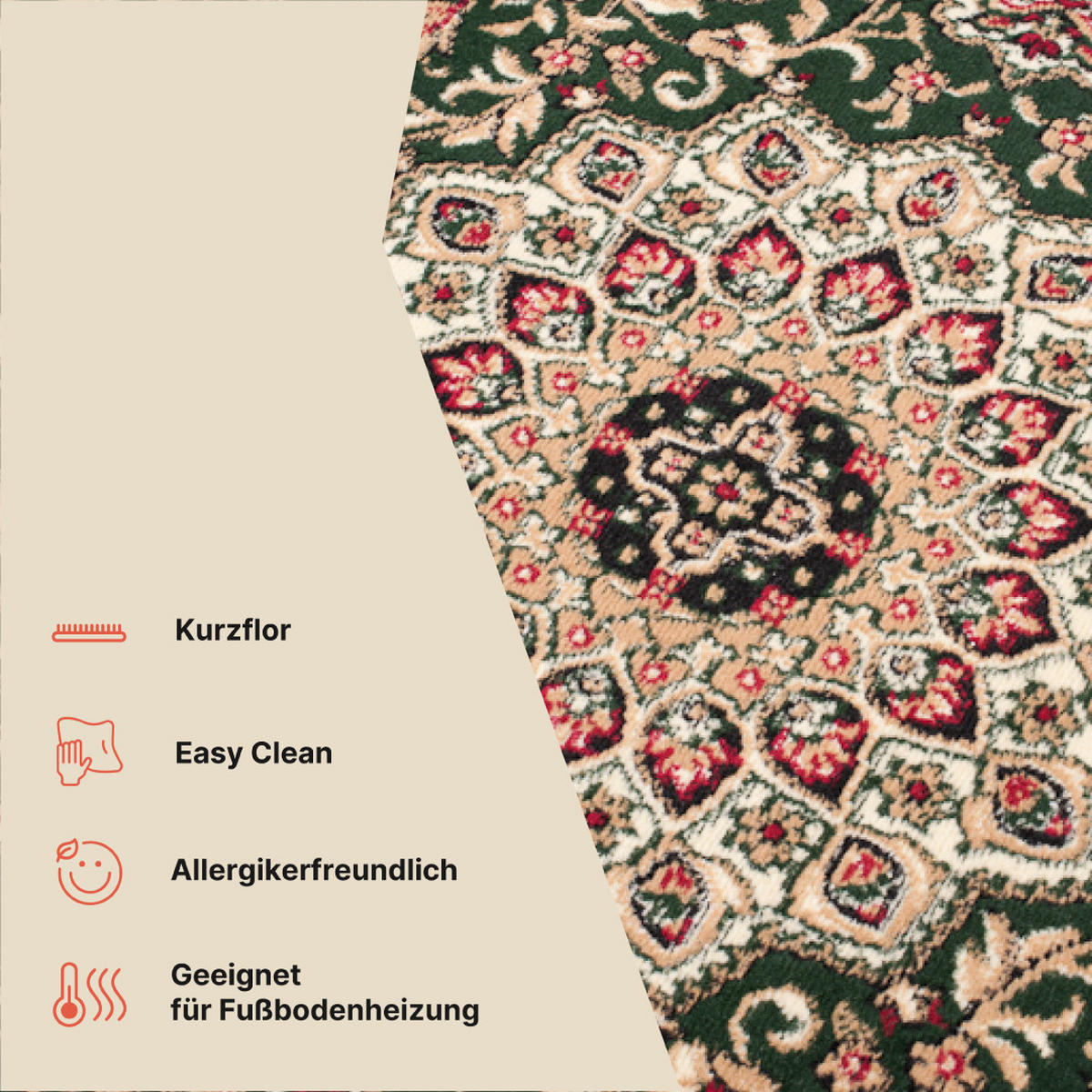 TEPPICH ATLAS Beige Grün 250/300 cm - Grün, Textil (250/300cm) - Tapiso