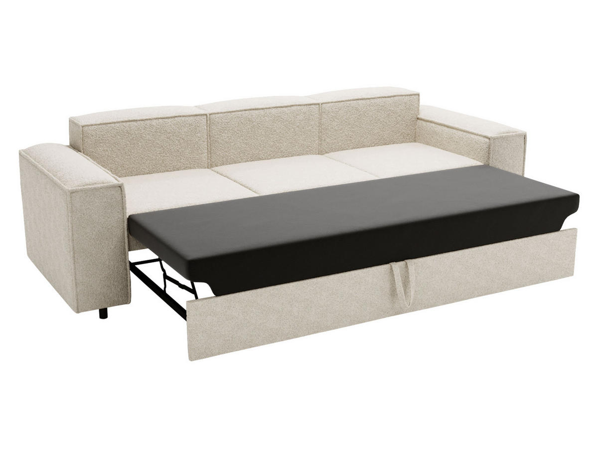 SCHLAFSOFA Santos Boucle - Dunkelgrau/Schwarz, Holzwerkstoff/Kunststoff (252/79/88cm) - MIRJAN24