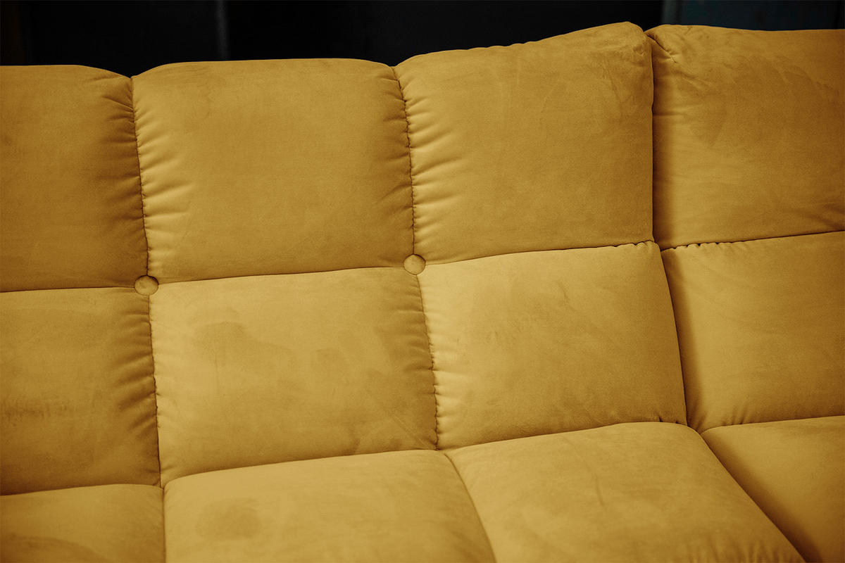 ECKSOFA VIVIEN Gelb Velvet - Currygelb/Gelb, Kunststoff/Textil (290/178cm) - KAWOLA