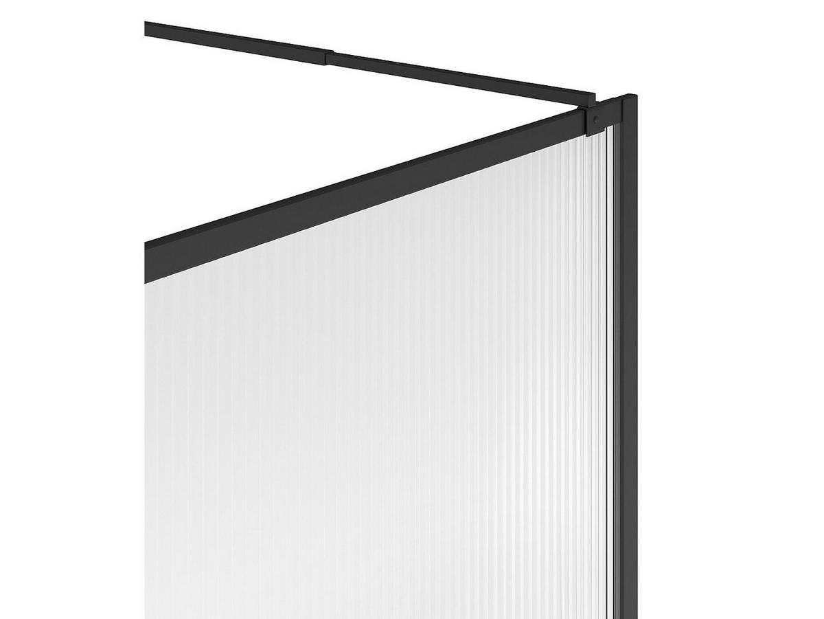 DUSCHTRENNWAND Seitenwand italienische Dusche - 120 x 200 cm - Schwarz matt - VIRANA - Schwarz, Metall (120/200cm) - Vente-Unique