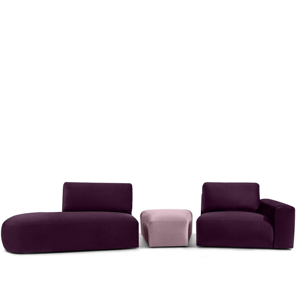 4-SITZER ECKSOFA ZUCCO Velour links, Violett - Violett, Textil (350/84/105cm) - KONSIMO®