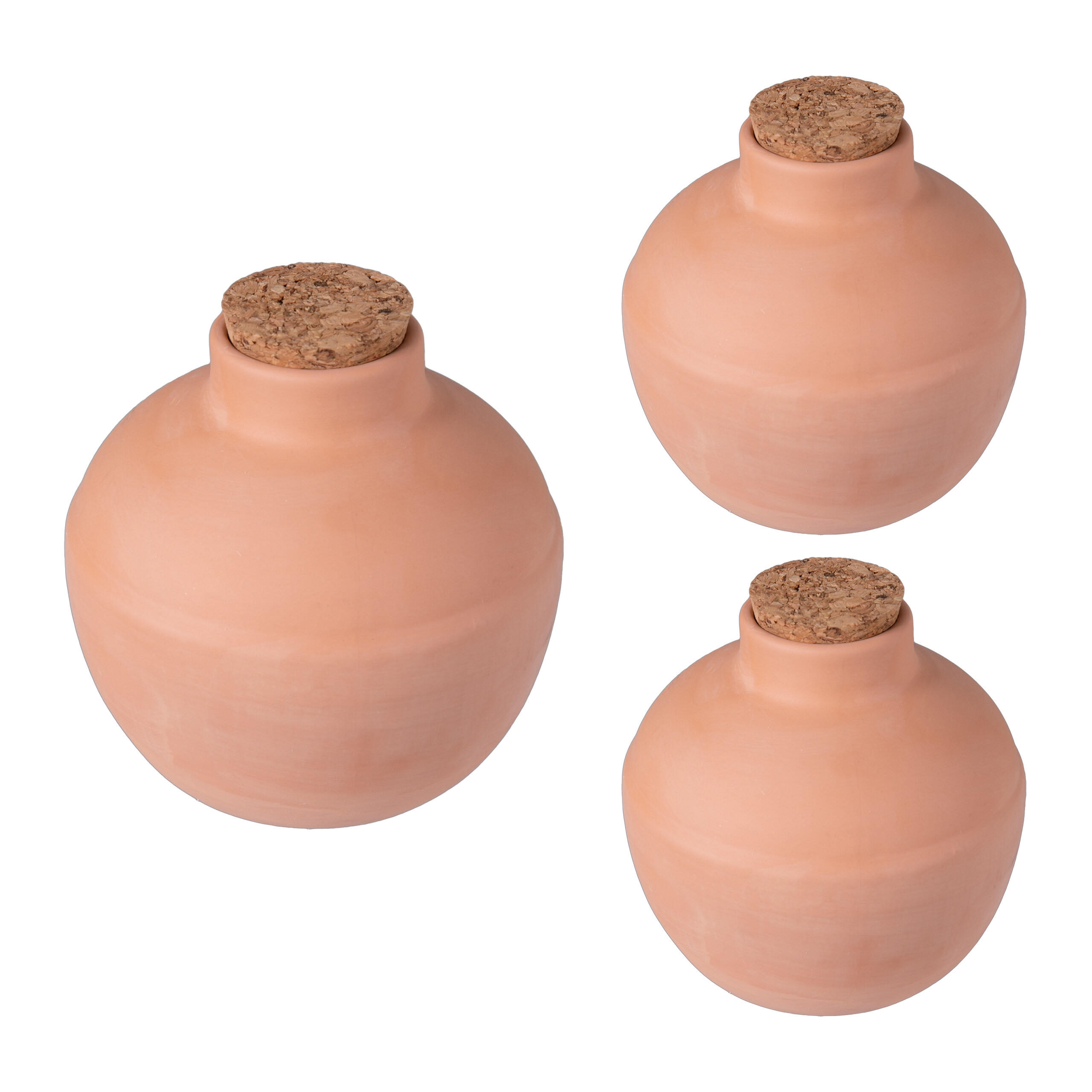 Relaxdays ZAVLAŽOVAČ Terakota Hnědá 3-ks sada Keramika 800 ml