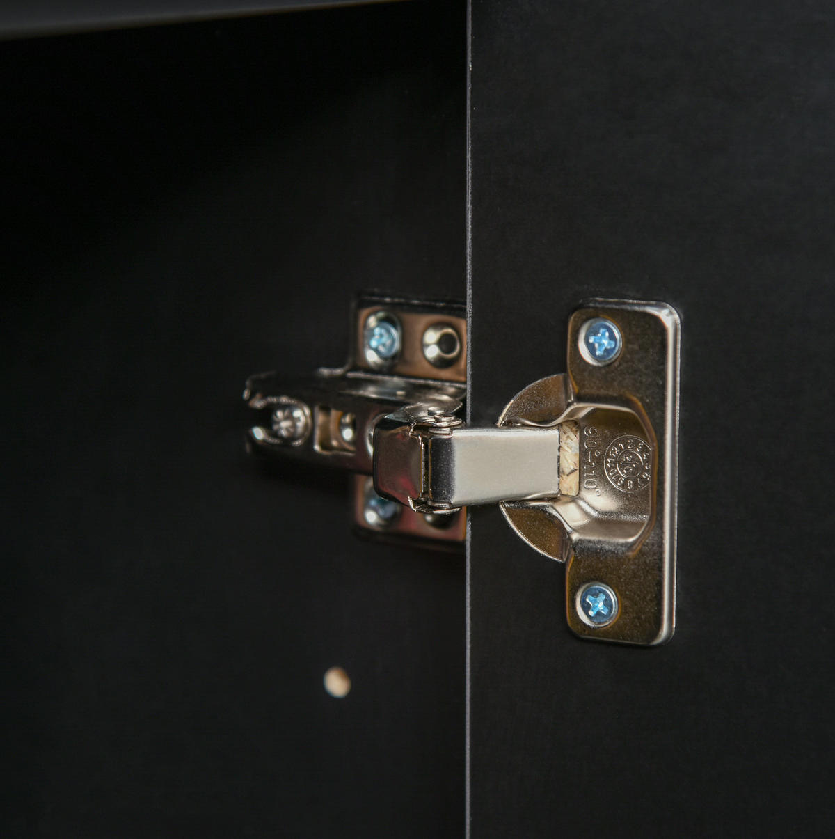 SIDEBOARD aus Sperrholz 79x36x74 cm Schwarz mit 2 Schubladen, 2 Türen und verstellbarem Einlegeboden - Schwarz, Holzwerkstoff (79/74/36cm) - IVMEU