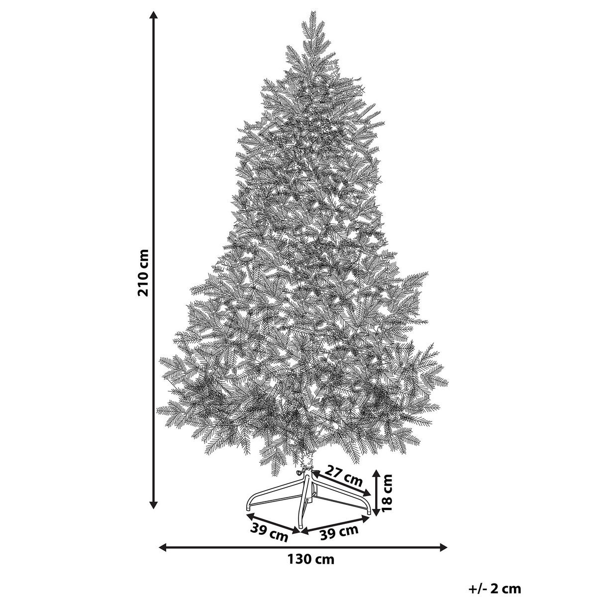 WEIHNACHTSBAUM 210 cm Weiß Tomichi - Weiß, Kunststoff (210cm) - Beliani